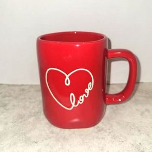 Rae Dunn "Love" written in cursive Red Ceramic Mug